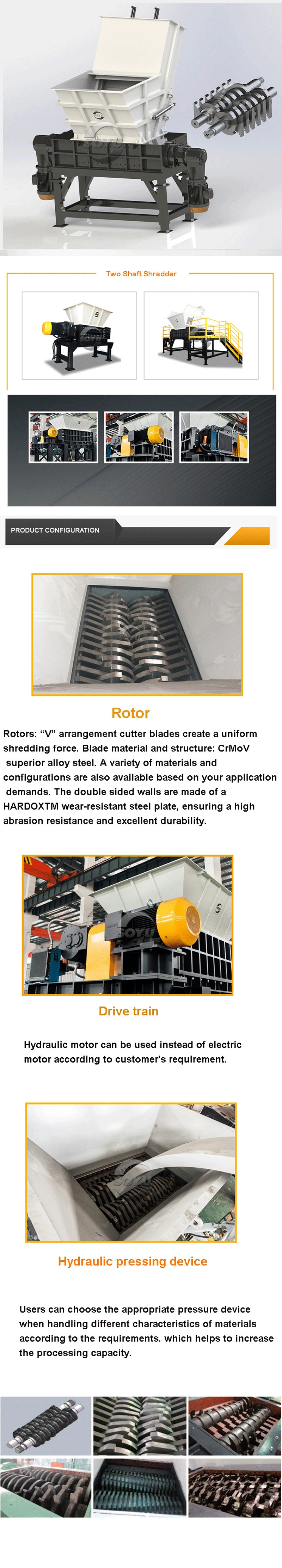 Two Shaft Shredder/Waste Shredder/Twin Shaft Shredder